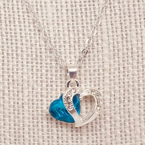 Bath Bomb w/ Aquamarine Double Heart Crystal Gemstone Pendant Silver Necklace Inside, Necklace Bath Bomb, Jewelry Bubble Bath Bomb