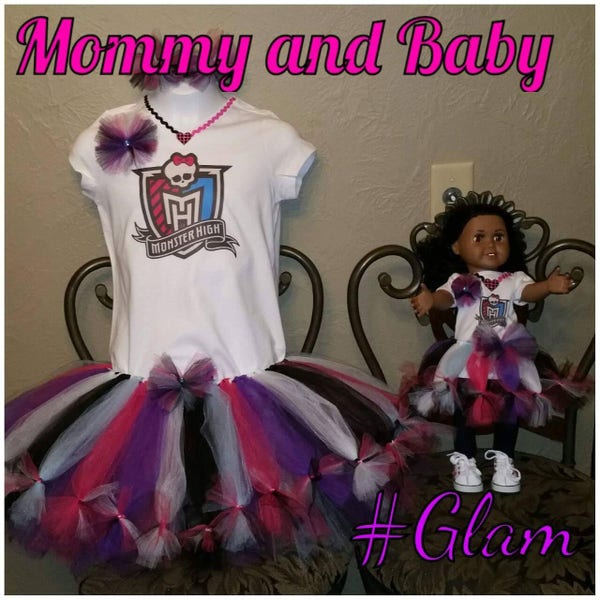 Petti tutu outfit and doll(mommy and me)