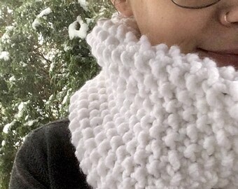 SOLD--Winter white infinity cowl scarf