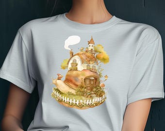Snail House - Premium Unisex T-shirt, Snail Cottagecore Shirt, Cottagecore art, Cute Snail Shirt, Cottagecore Aesthetic