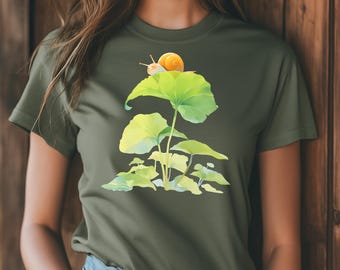 Snail Chillin' - Premium Unisex T-shirt, Snail Cottagecore Shirt, Cottagecore art, Cute Snail Shirt, Cottagecore Aesthetic