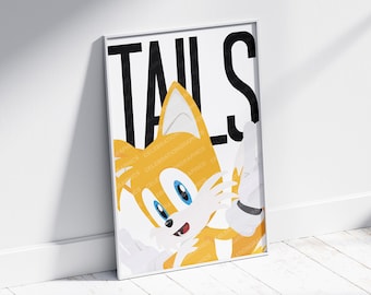 Tails-poster – op Sonic the Hedgehog geïnspireerde kunst (11 x 14" pdf en JPG)