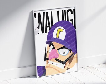 Afdrukbare poster Waluigi – Nintendo-fanart (digitale download)