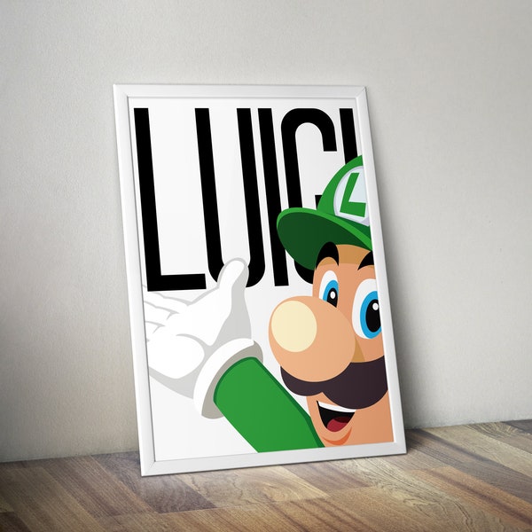 FALL SALE 11x14 Luigi Printable Poster - vector graphics, digital clip art, digital images