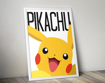 Afdrukbare poster Pikachu: vectorafbeeldingen, anime-fanart (digitale download)