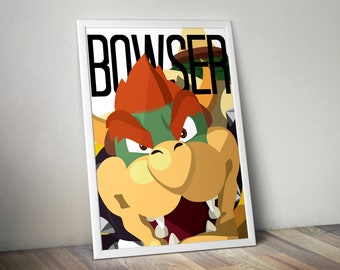 Printbare poster Bowser – vectorafbeeldingen, Nintendo-fanart (digitale download)