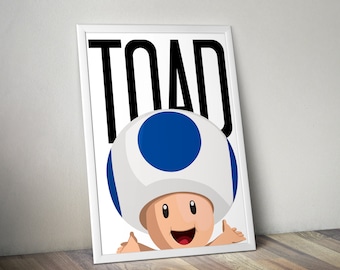 Blue Toad 11 x 14 kunstprint – Nintendo-fanart (digitale download)