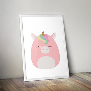 FALL SALE 11x14 Squishmallow Unicorn Poster - digital images, digital poster, vector graphics
