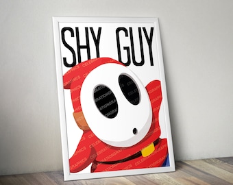 Shy Guy-poster: Nintendo-fanart, vectorafbeeldingen (digitale download)