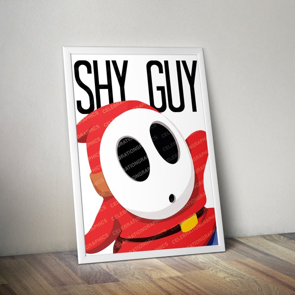 FALL SALE 11x14 Shy Guy Printable Poster - vector graphics, digital clip art, digital images