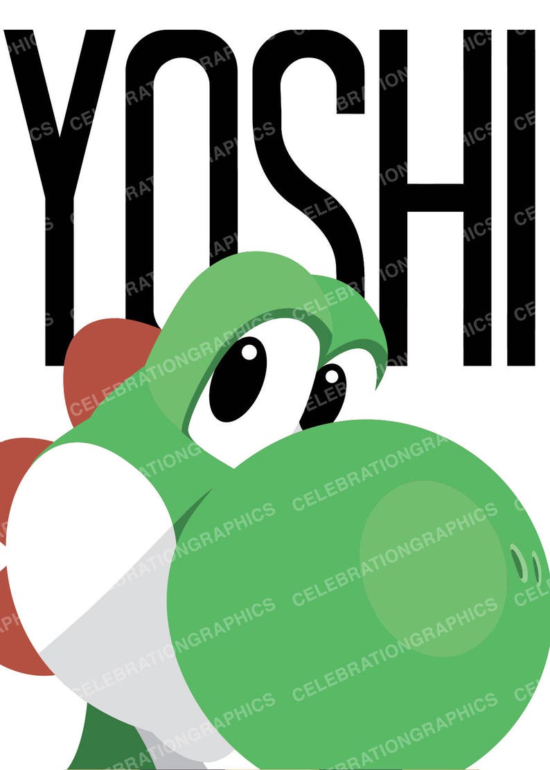 digital images vector graphics digital clip art SPRING SALE 11x14 Yoshi Printable Poster