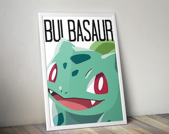 HERFSTVERKOOP 11 x 14 printbare Bulbasaur-poster - vectorafbeeldingen, digitale illustraties, digitale afbeeldingen