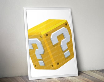Printbare poster Mystery Box: videogamekunst (pdf 11 x 14 inch)