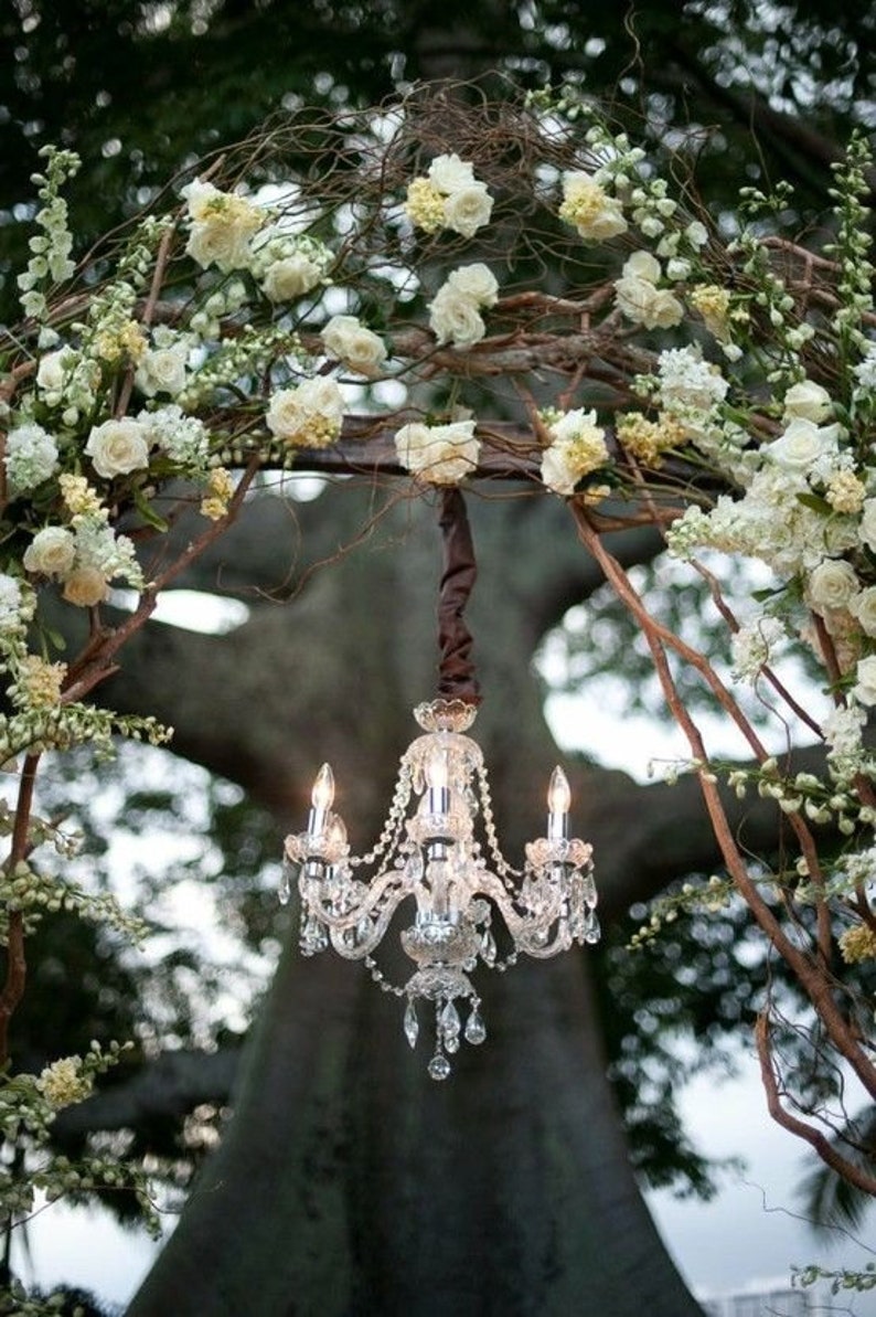 4 Arm Crystal Chandelier Wedding Ceremony Reception Decor Etsy