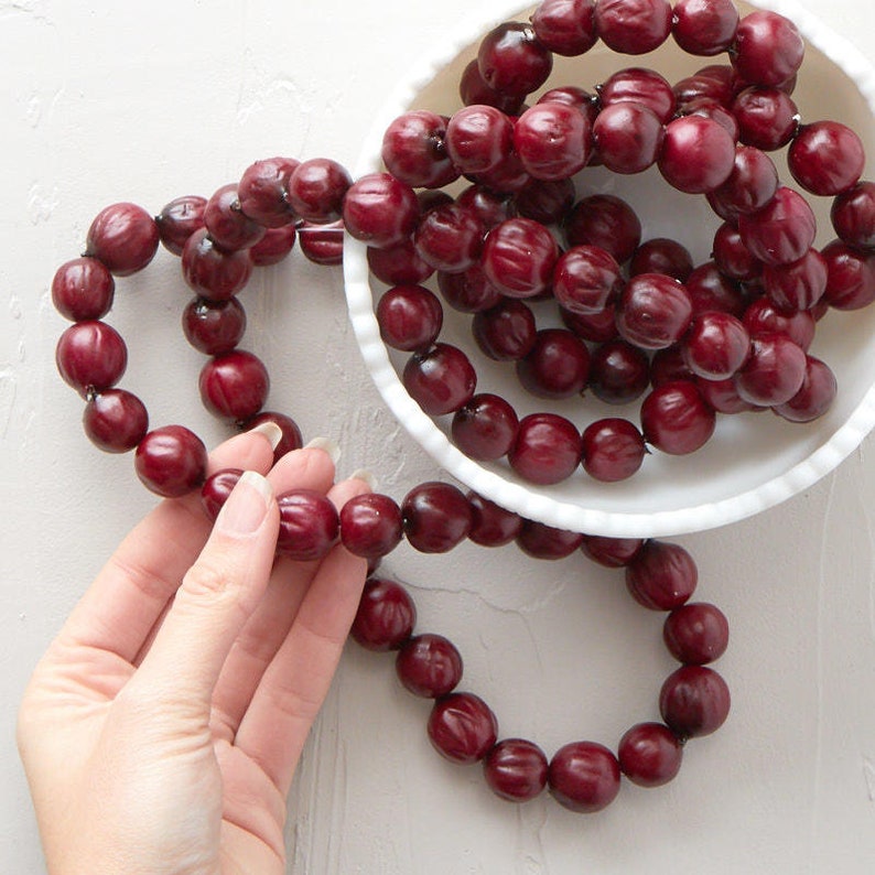 6 Ft Artificial Dried Cranberry Garland Christmas Tree Etsy