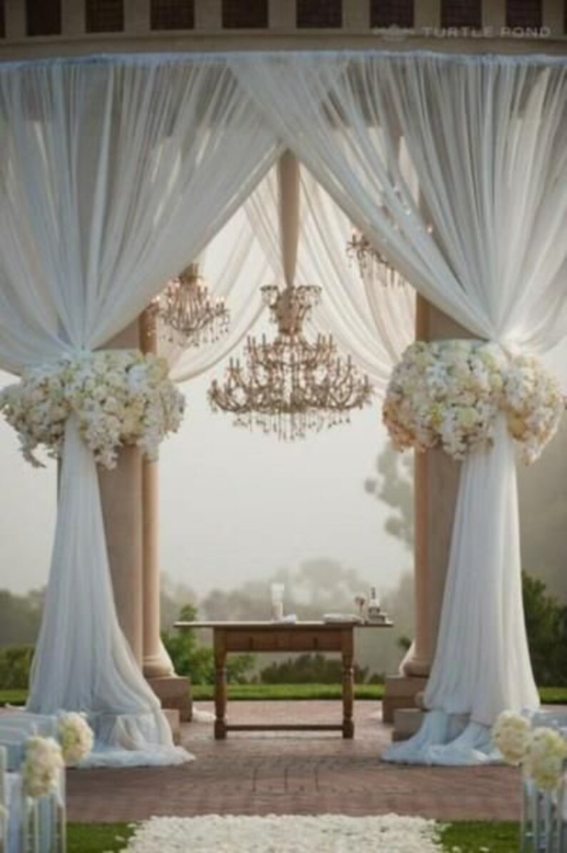 60 Wide 10 Yards Beige Chiffon Fabric Drape Drapery Ceremony