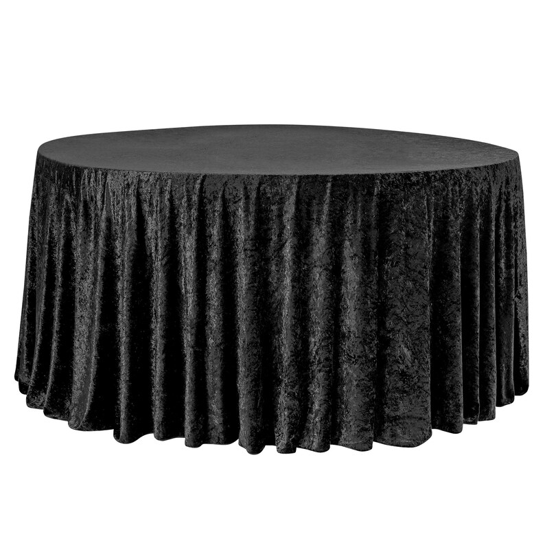 120 Velvet Black Round Tablecloth Luxurious Wedding Etsy