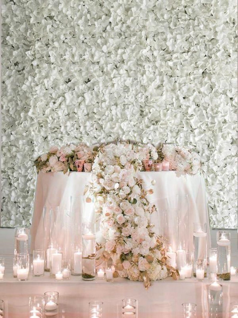 4 White Flower Wall Hydrangeas Artificial Flower Wall Panels Etsy