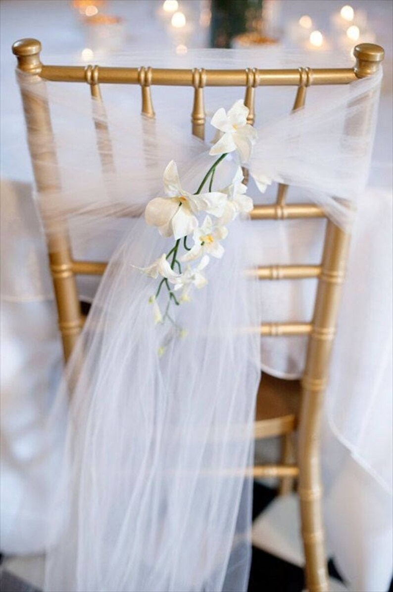 Five 40 Yard White Tulle Fabric 54 Inch Wedding Drapery Wall Etsy
