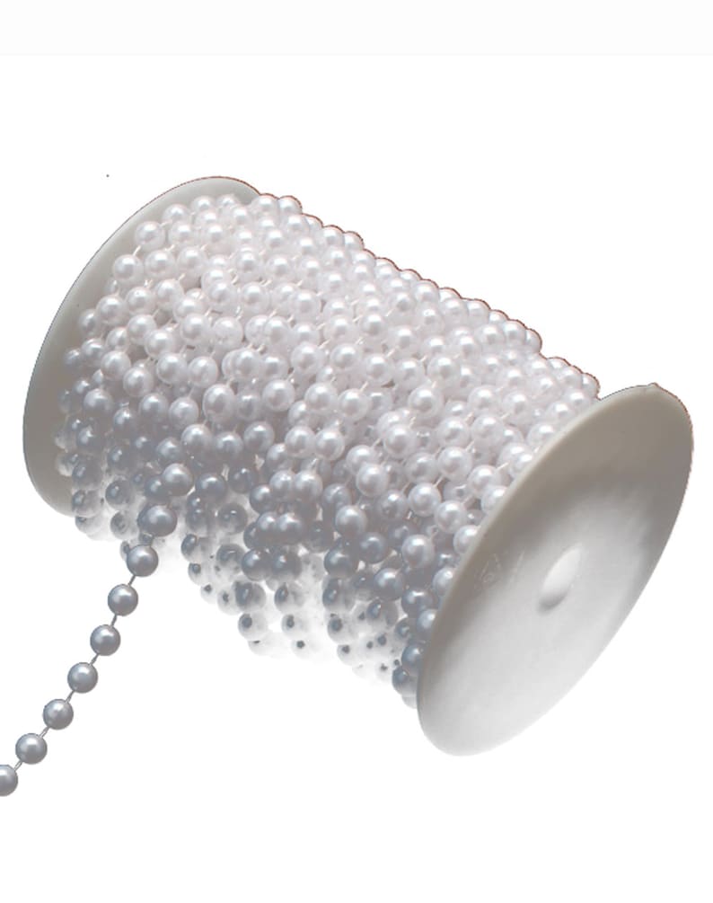 66 FEET 8mm White Pearl Bead Roll Pearls Garland Plastic Acrylic Christmas Gift Wrapping Decor Gatsby Large Pearls Sale String Wedding Tree