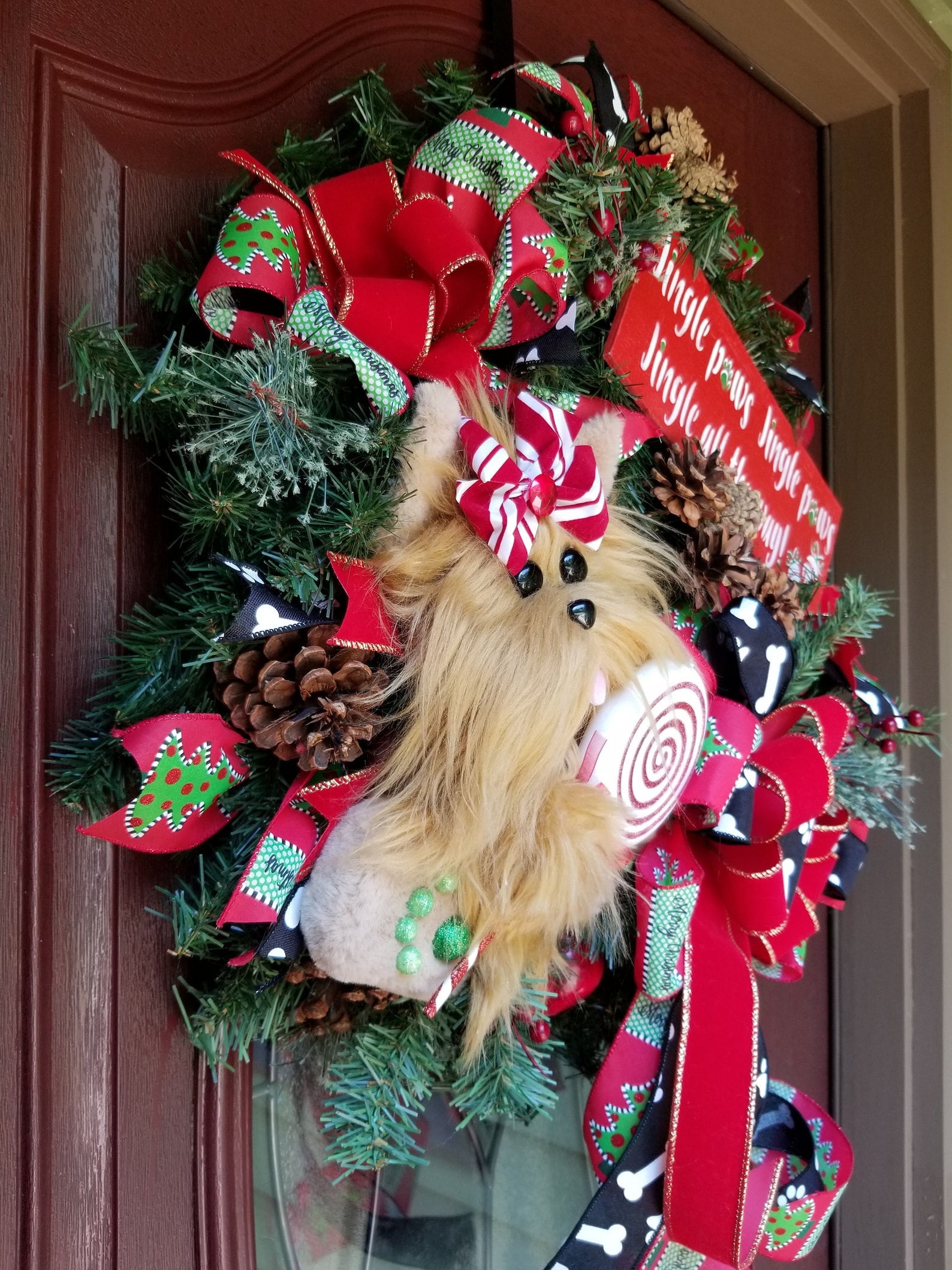 picture frame wreath christmas Christmas wreath photo frame for your dog's photo large christmas