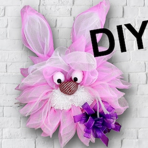DIY craft projects Easter rabbit front door wreath  TUTORIAL, ChantybyChanty