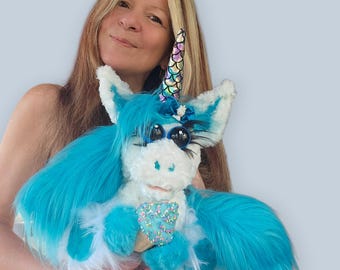 Unicorn Wreath Attachment, Handmade Unicorn Decor, Whimsical Fantasy Unicorn, Wall or Door Decor, Unique Gift for Unicorn Lover