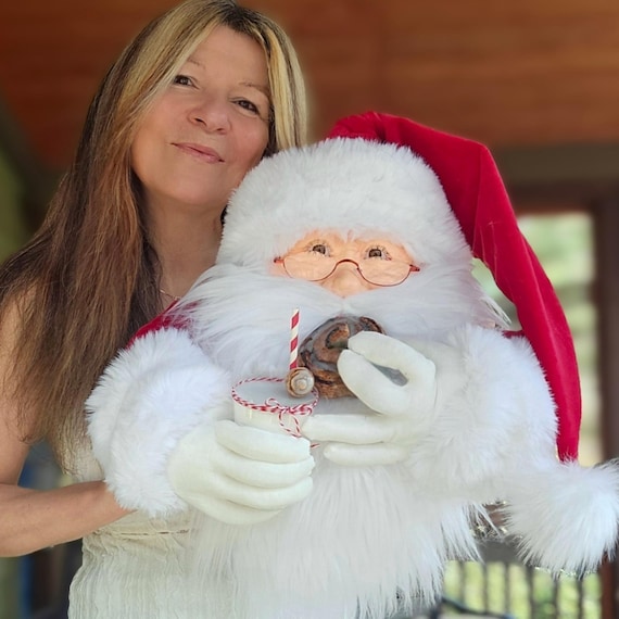 Large Santa Claus Wreath Attachment, Handmade Christmas Door Decor