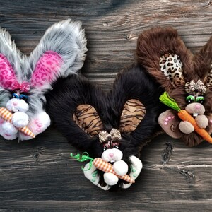 Easter bunny wreath attachment  Large Spring decor,  ChantybyChanty