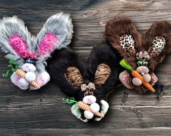 Easter bunny wreath attachment  Large Spring decor,  ChantybyChanty