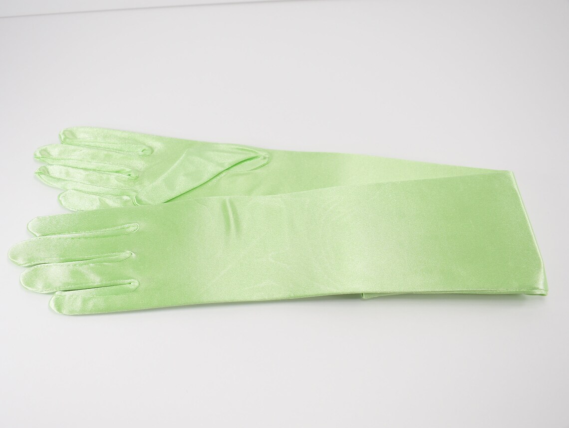 Lime Green Bridal gloves / classic Adult size Opera Length Etsy