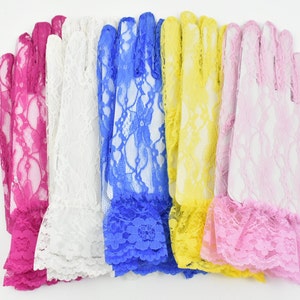 9&quot; Women sexy lace Gloves full finger, lace gloves, costume Gloves, wrist Lenght Lace Gloves, lace gloves