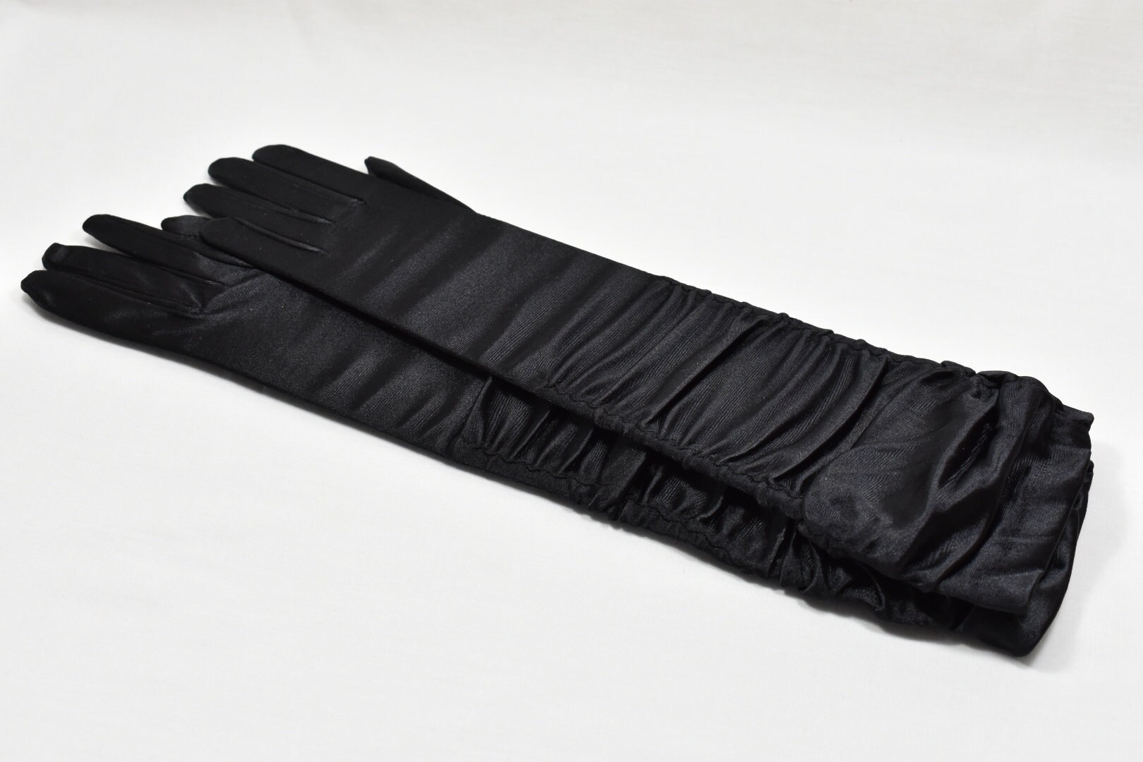 Black Satin Gloves - Etsy