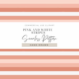 Hand-Drawn Pastel Pink Stripe Pattern: Commercial Use Tile (Digital Download