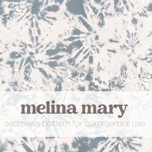 May include: A seamless pattern featuring a tie-dye design in shades of grey and white. The pattern is perfect for use in a variety of creative projects, such as fabric, wallpaper, and digital design. The text "melina mary" and "seamless pattern for commercial use" is displayed at the bottom of the image.