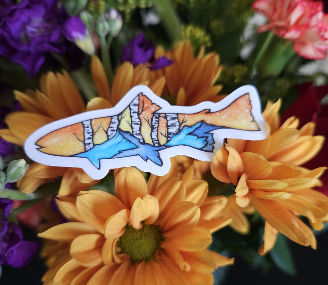 Falling Fish Sticker Fall Fish Clear Vinyl Sticker - Etsy