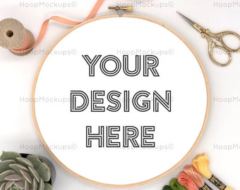 Embroidery hoop mockup | Cross stitch pattern frame mockup| Embroidery template | Embroidery frame | Embroidery Flat lay | Instant download