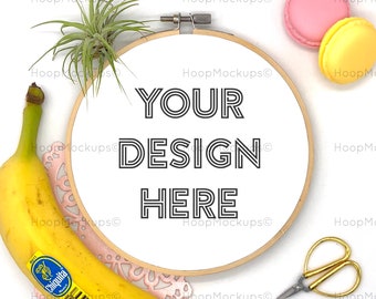 Embroidery hoop mockup | Cross stitch pattern frame mockup| Embroidery template | Embroidery frame | Embroidery Flat lay | Instant download