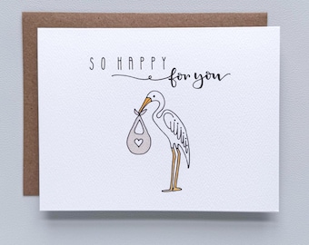 So Happy for You, Baby Card / Baby Shower Card /  Baby Adoption