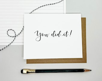 You Did It! / Graduation Card / Celebrating success card / available in large quantities