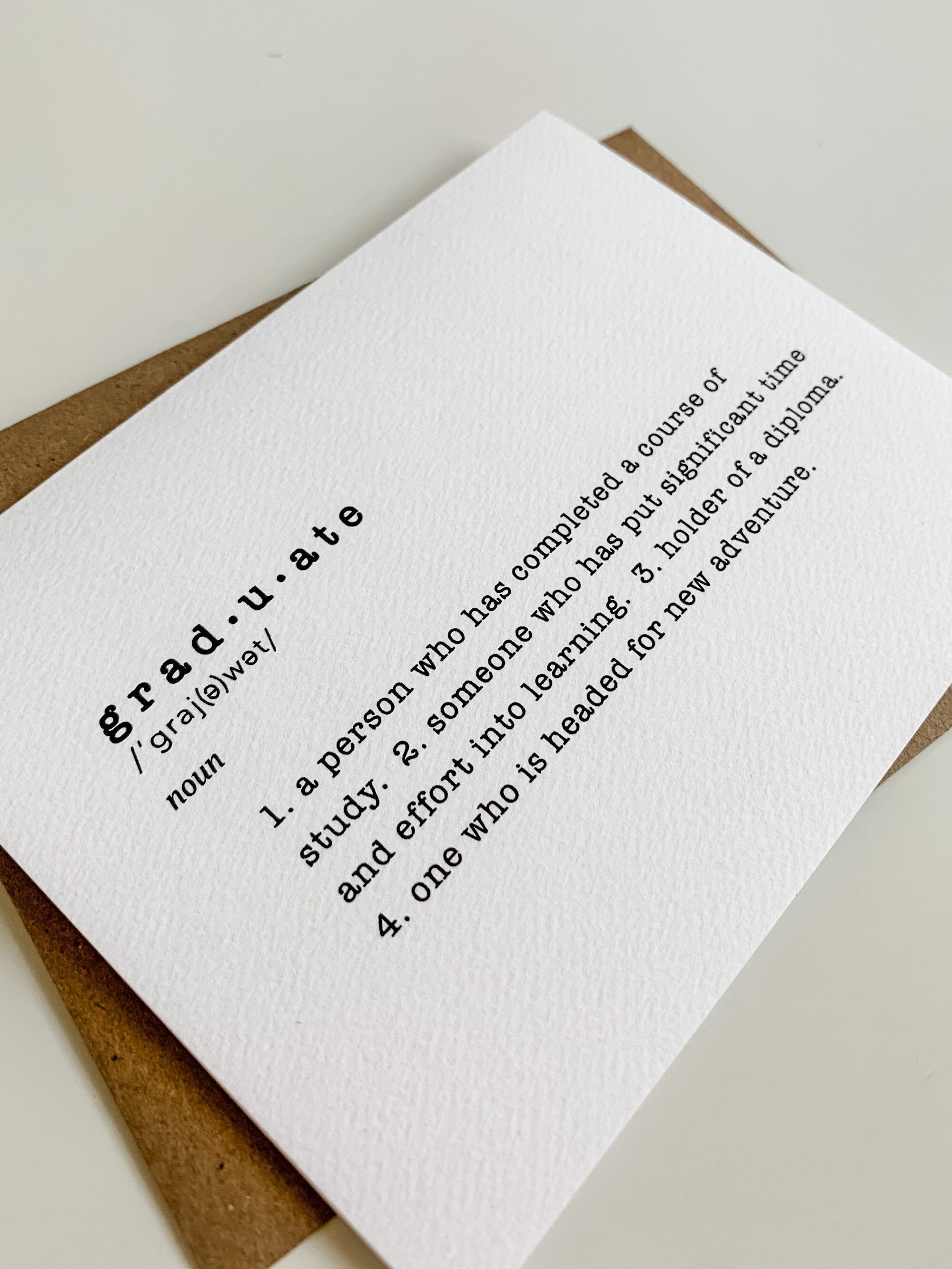 Graduate Definition Card Available in Large Quantities Etsy