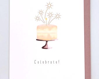 Celebrate Card / Birthday Card (blank inside)
