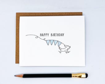 Happy Birthday with Puppy card, Dog birthday card