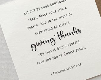 Give Thanks Digital Download. 1 Thessalonians 5 verses16-18. Thanksgiving table decoration.