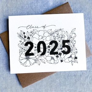 2025 Floral Graduation Card / Class of 2025 / Girl Graduation Card / available in a variety of quantities