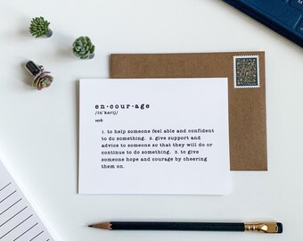 Encourage Definition Card, Thank You card, available in large quantities