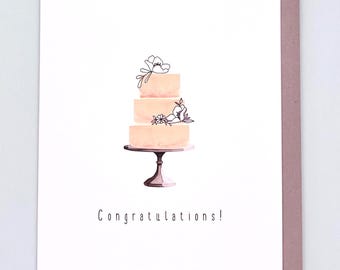 Congratulations! / Wedding Card with Cake / Anniversary Card