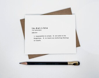 Indelible Definition Card