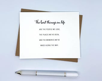 The Best Things In Life Are... card, folded card blank inside