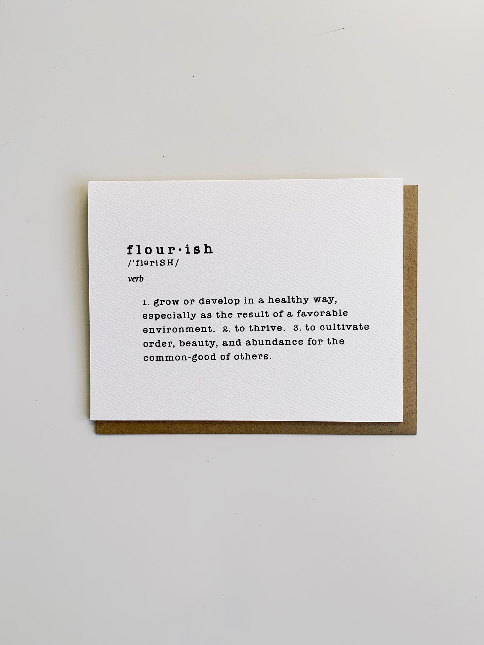 Flourish Definition Card Etsy
